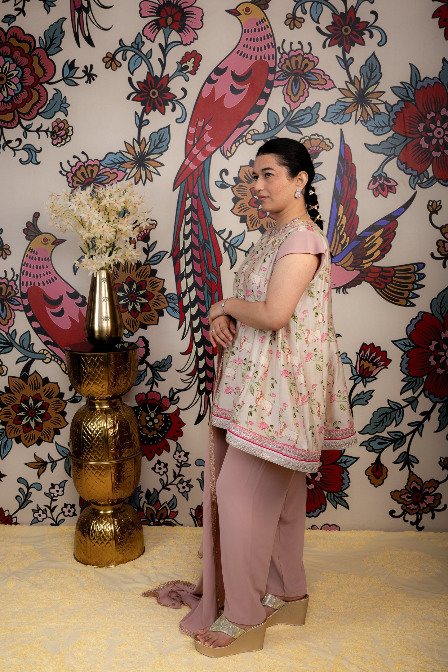 Blush Bloom Masleen Pichwai Suit Set with Dupatta