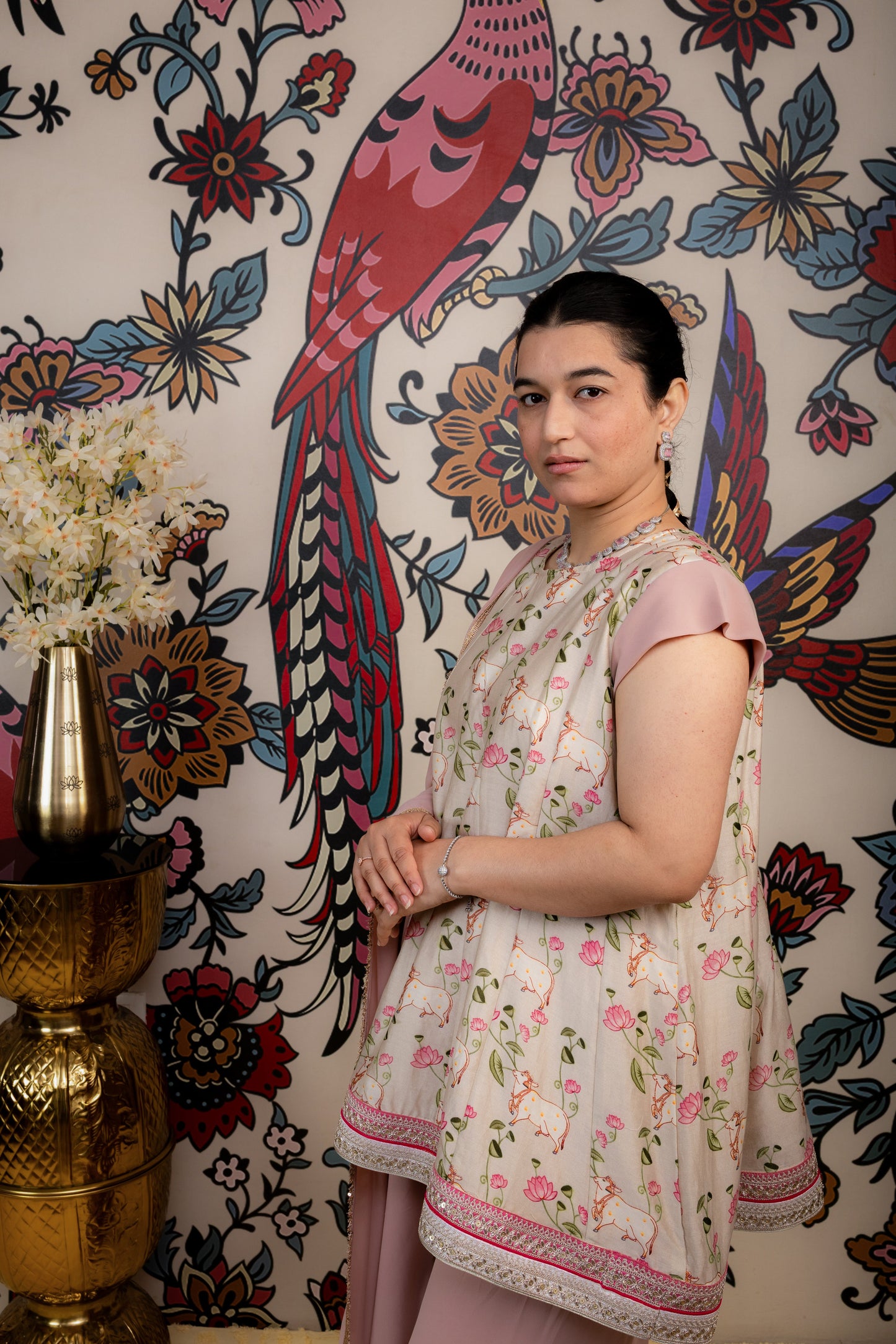 Blush Bloom Masleen Pichwai Suit Set with Dupatta