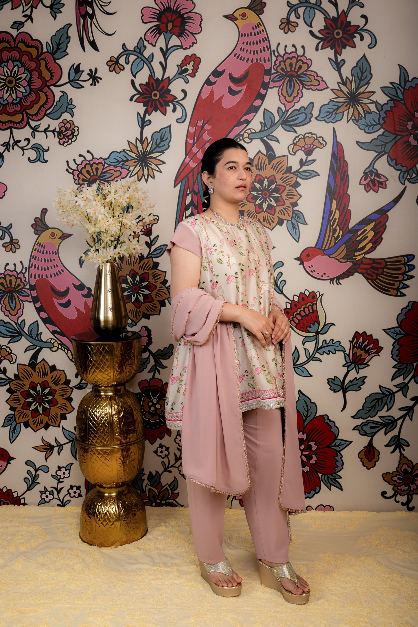 Blush Bloom Masleen Pichwai Suit Set with Dupatta