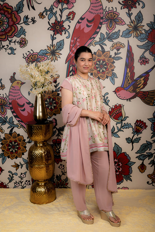 Blush Bloom Masleen Pichwai Suit Set with Dupatta