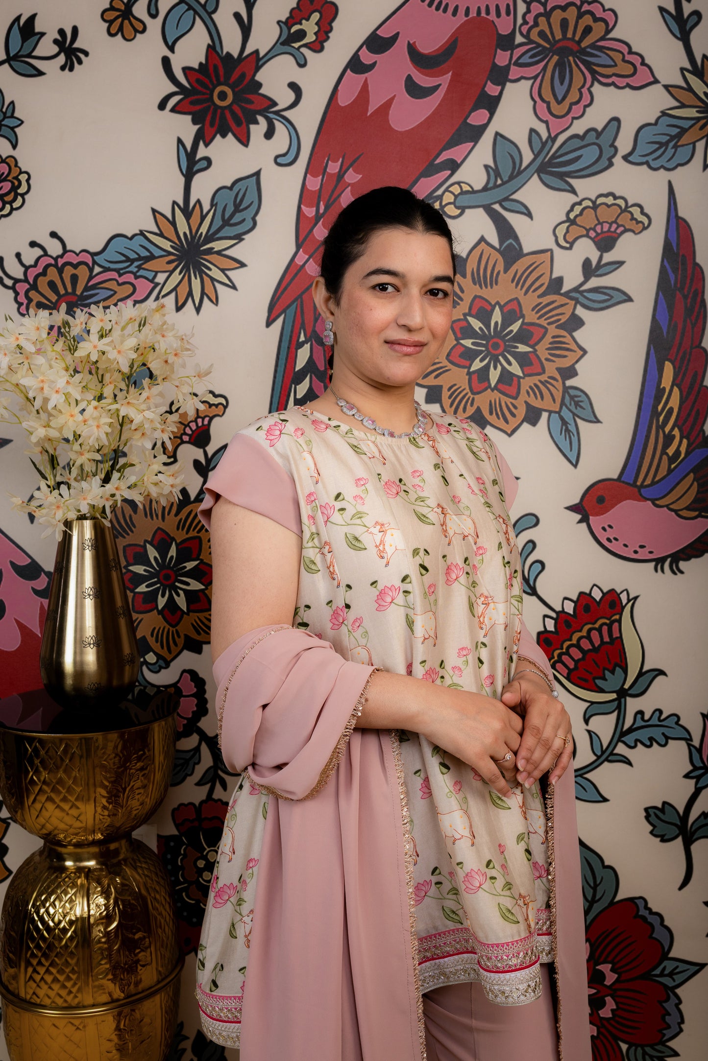 Blush Bloom Masleen Pichwai Suit Set with Dupatta