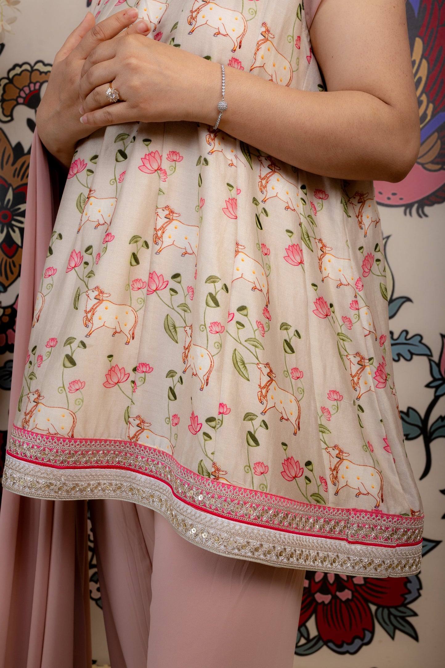 Blush Bloom Masleen Pichwai Suit Set with Dupatta