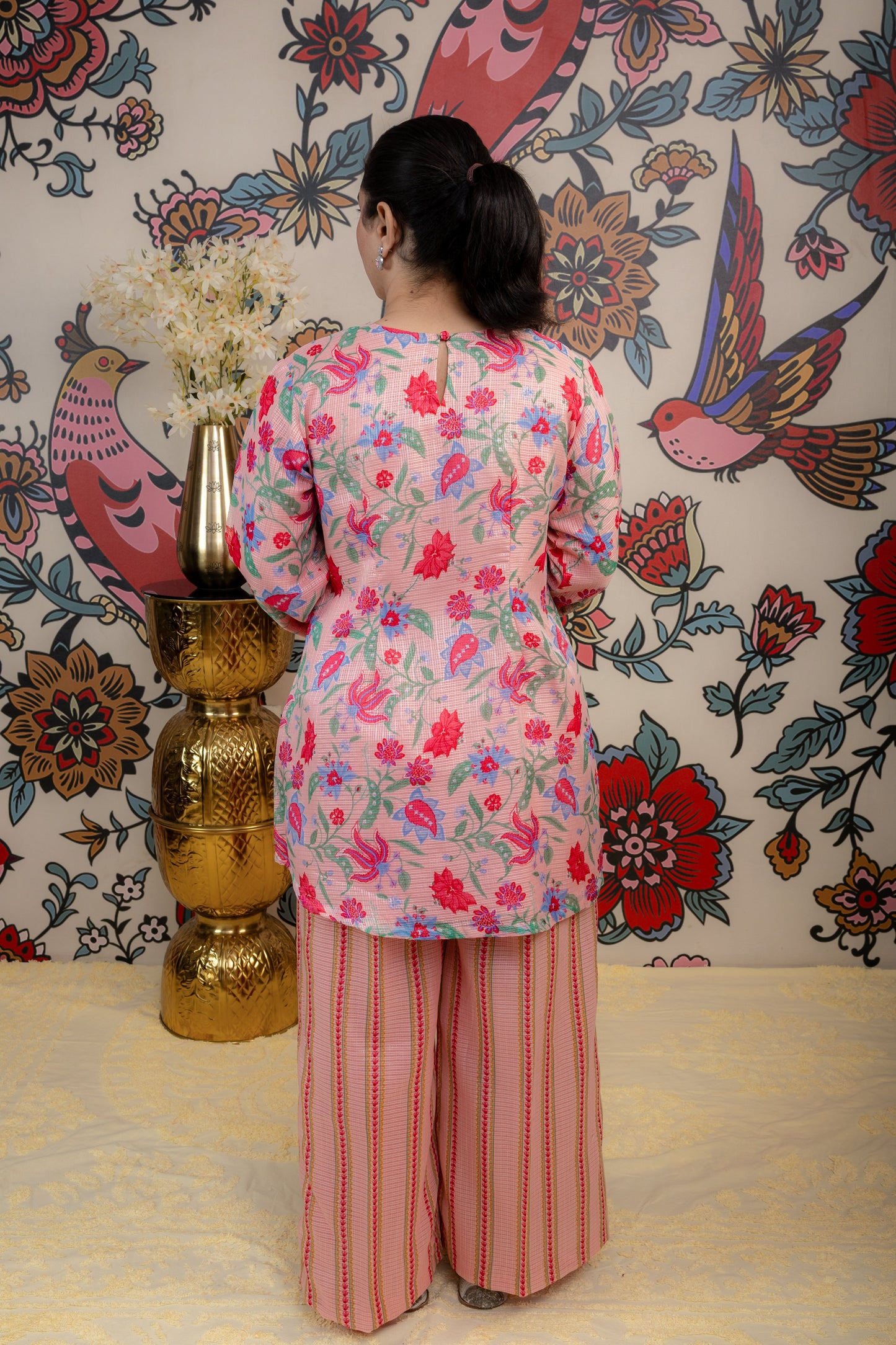 Blush Bloom Kota Doria Printed Set