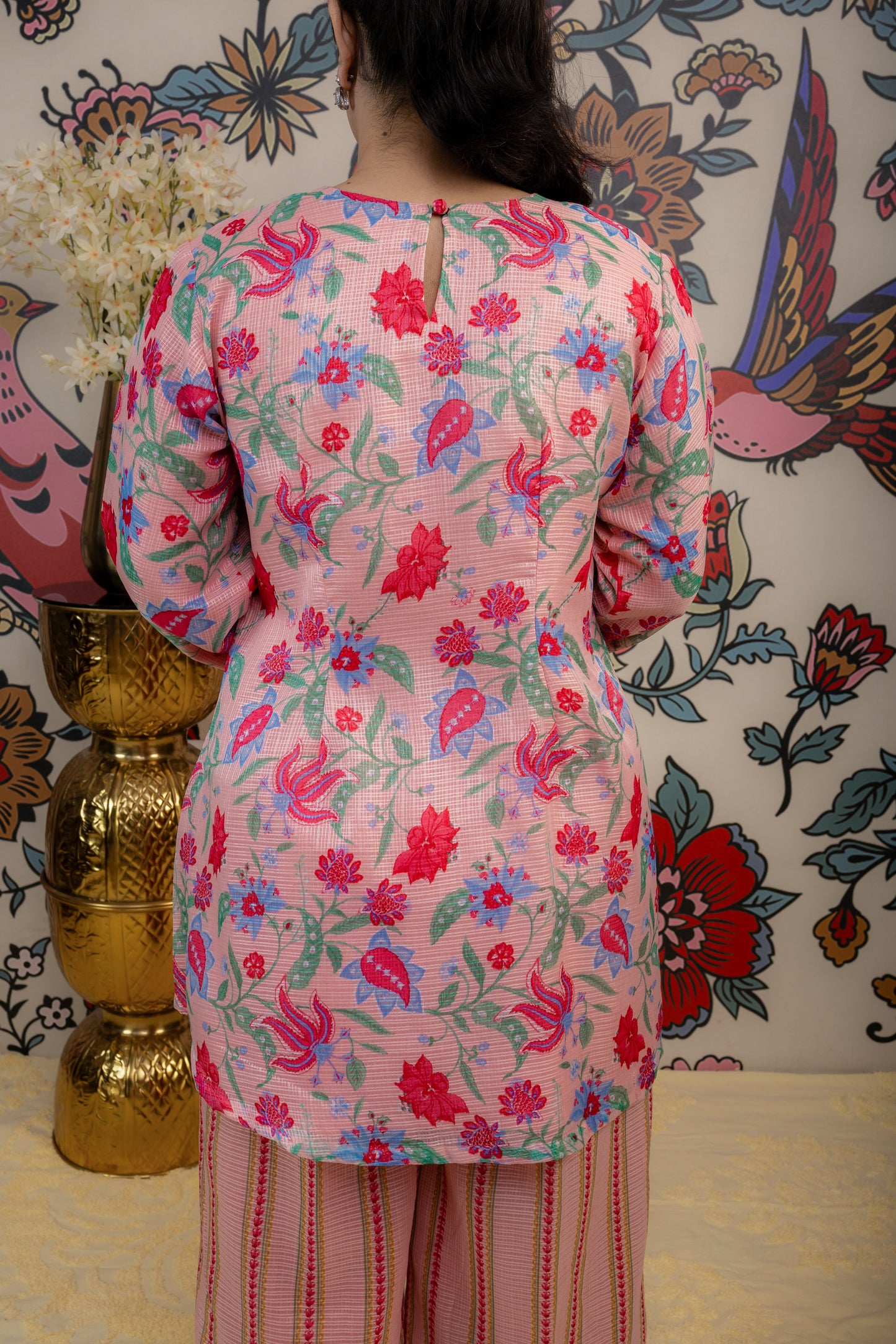 Blush Bloom Kota Doria Printed Set