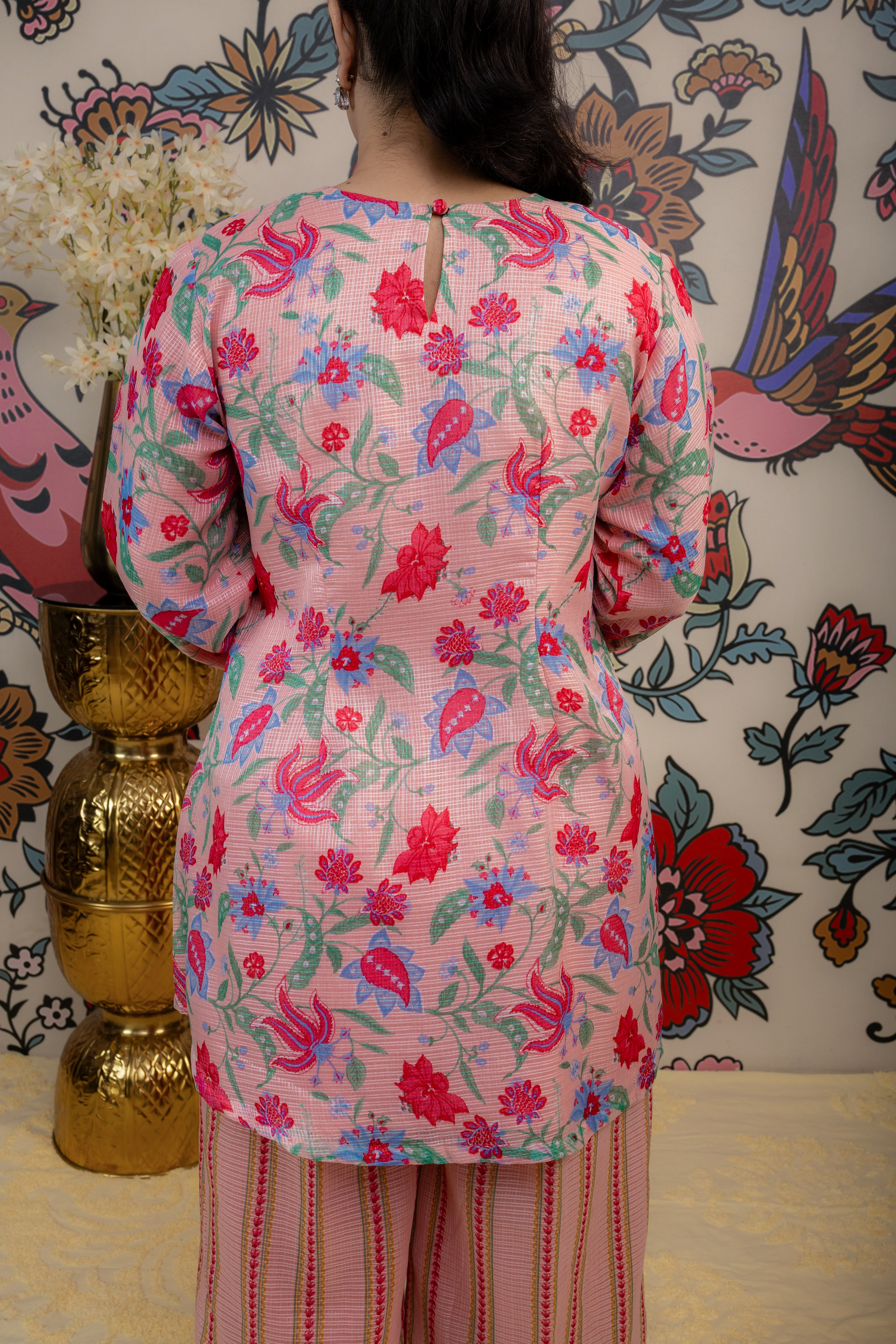 Blush Bloom Kota Doria Printed Set