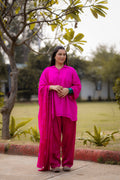 Radiant Rani Pink Silk Organza Kurta Set
